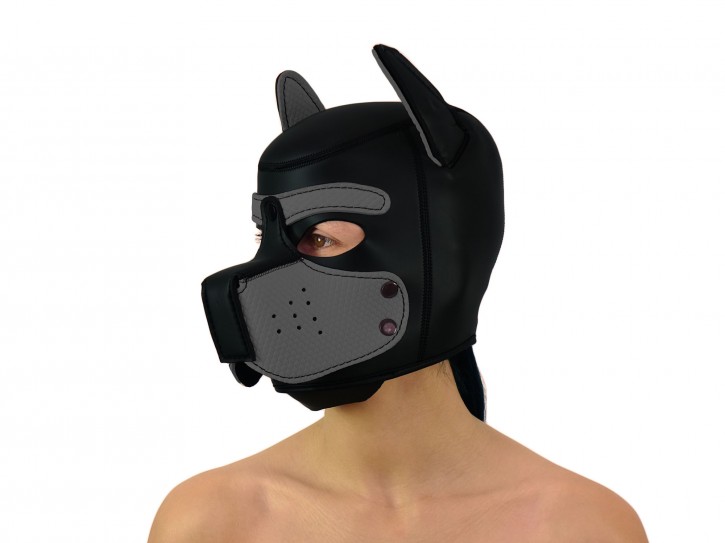 Petplay Neopren Hundemaske Good Puppy schwarz grau