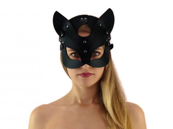 Katzenmaske - BDSM Kitty Kopfmaske mit Katzenohren