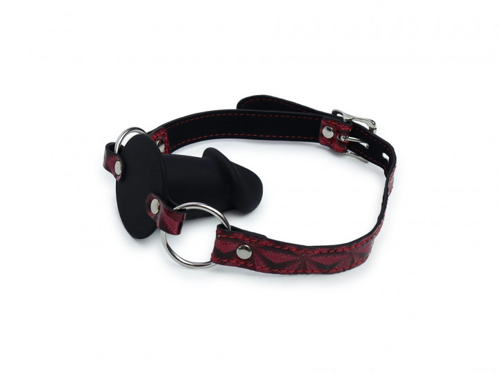 Dildoknebel Cock Gag - Silikon Mundknebel schwarz rot
