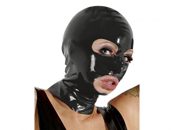 Latex-Kopfmaske schwarz