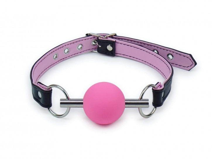 Silikon Ballknebel Bite it - Mundknebel schwarz pink