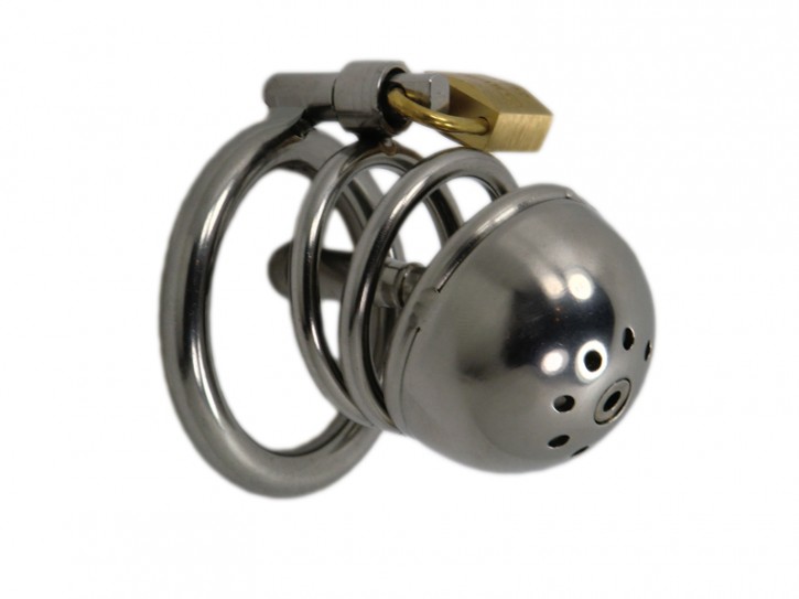 "Ring CB Steel" kleiner Edelstahl Peniskäfig mit Dilator