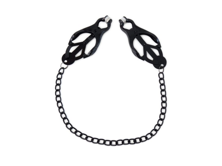 Clover Clamps Nippelklemmen mit Kette Schwarz