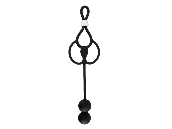 Rebel Triple Ball/Cock Ring with Anal Beads