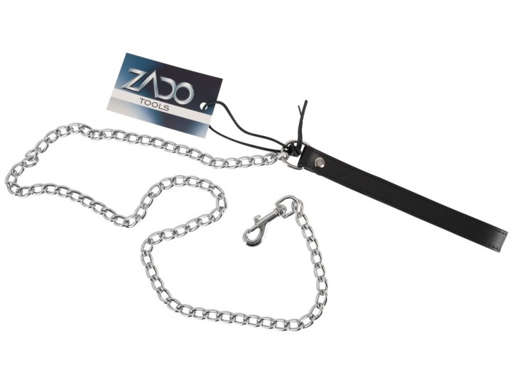 Zado Leder-Leine Metallkette mit Leder-Halteschlaufe