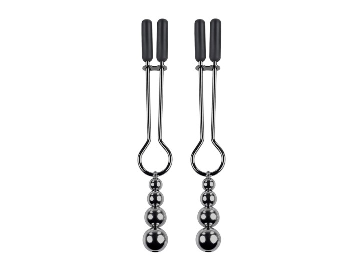 Selopa Nippelklemmen mit hängenden Perlen chrome
