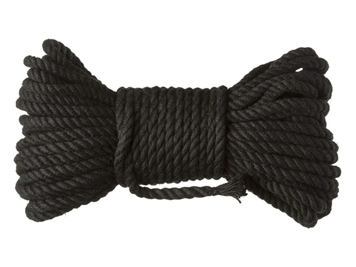 Premium Shibari Bondage-Seil aus Hanf schwarz 15m
