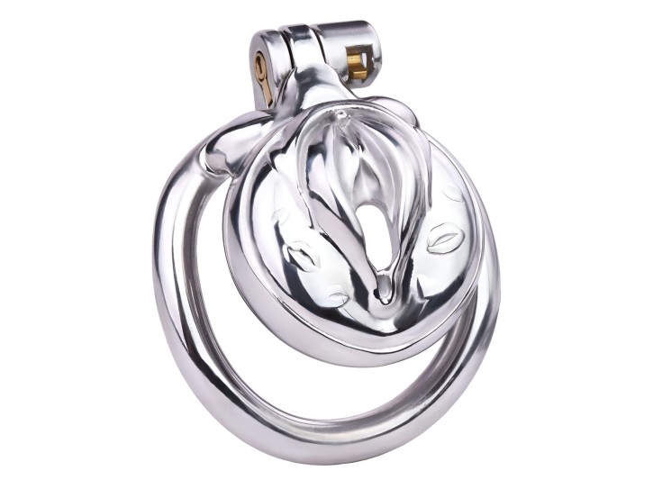 Vulva Cage Edelstahl - Sissy Peniskäfig im Vagina Design 50mm