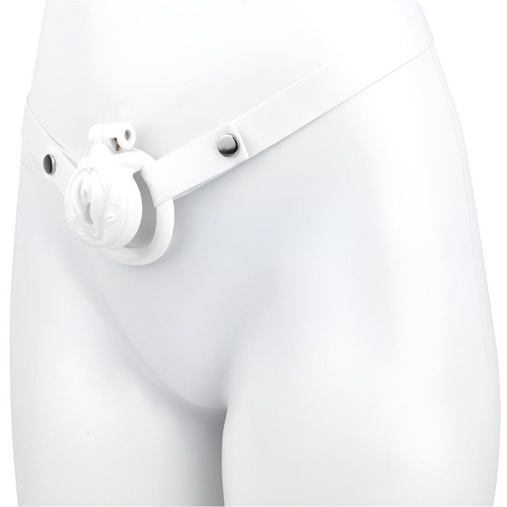 Sissy Cage Deluxe - Peniskäfig mit Hüftgurt Weiß