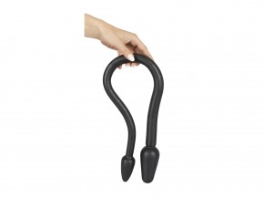 sleeping with an anal plug DOUBLE DILDO Black L Hankey's Toys